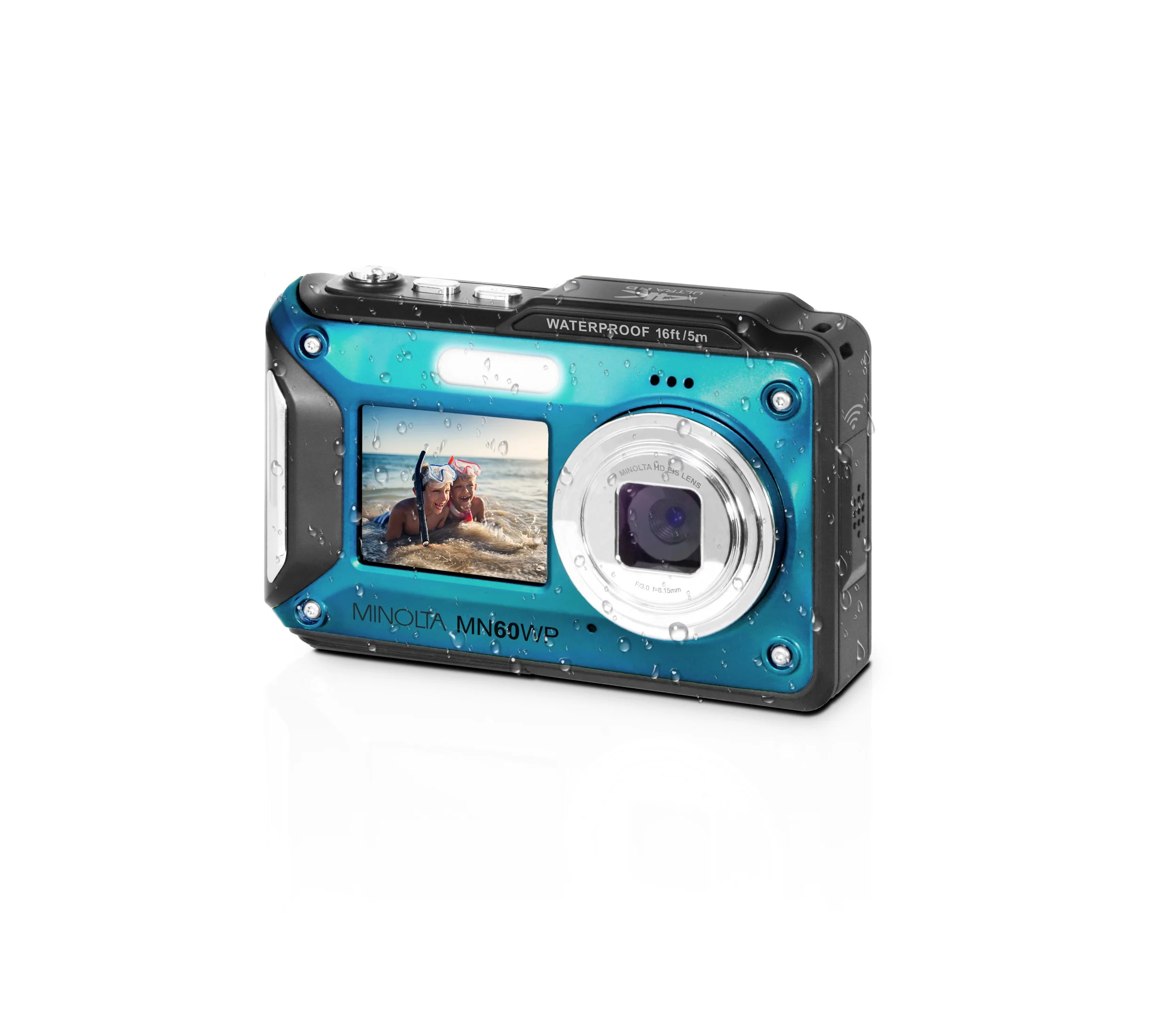 MN60WP 48MP / 4K Ultra HD Dual Screen Waterproof Camera — Minolta